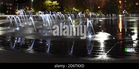 Brunnen am Public Square, Cleveland, Ohio, USA Stockfoto