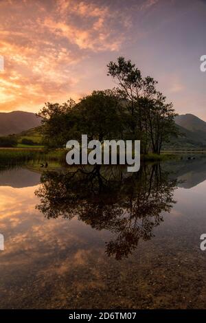 Sonnenaufgang bei Brothers Water im Lake District, Cumbria England Stockfoto