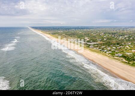 Luftbild des Strandes von Amagansett und des Atlantischen Ozeans Stockfoto
