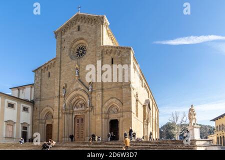 Arezzo, Toskana, Italien, Dezember 2019 der Dom von San Donato in Arezzo, Dom von Arezzo, Toskana, Italien Stockfoto