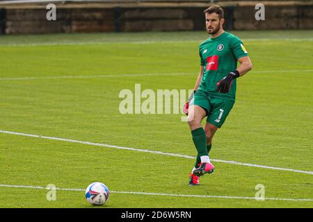 James Belshaw (1) von Harrogate Town in Aktion während der Spiel Stockfoto