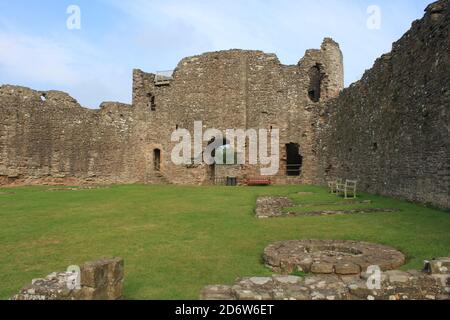 White Castle. Offa's Dyke Path. National Trail. Fernwanderweg. Anglo-walisische Grenze. Monmouthshire. Wales. VEREINIGTES KÖNIGREICH Stockfoto