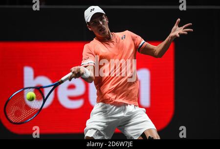 Köln, Deutschland. Oktober 2020. Tennis: ATP Tour - Kölner Meisterschaften (ATP), Einzel, Männer, 1. Runde, Gerassimow (Weißrussland) - Altmaier (Deutschland). Daniel Altmaier spielt den Ball. Quelle: Jonas Güttler/dpa/Alamy Live News Stockfoto