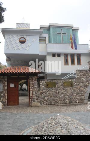 Das Gedenkhaus von Mutter Teresa in Skopje Stadt in Nordmakedonien Stockfoto