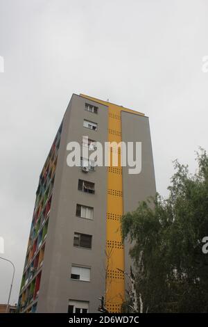 Kommunistische Gebäude in Skopje Stadt in Nord-Mazedonien Stockfoto