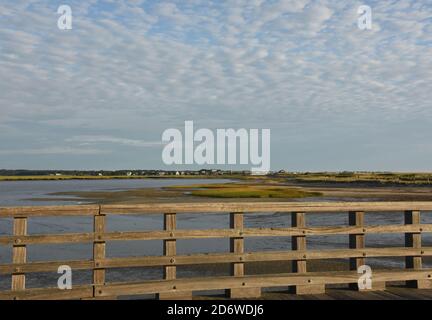 Wunderschöne Aussicht auf Duxbury Bay bei Ebbe. Stockfoto