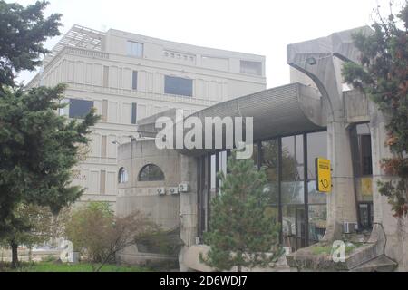 Das Postgebäude in der Stadt Skopje in Nordmakedonien Stockfoto