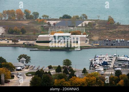 Luftaufnahme des Meigs Feldterminals auf Nordinsel Stockfoto