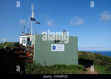 Stepper Point Lookout Station, Stepper Point, North Cornwall, England, Großbritannien Stockfoto