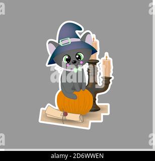 Halloween Aufkleber. Halloween Komposition. Herbstartikel Stock Vektor