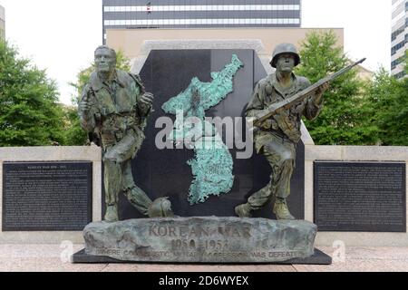 Koreanisches Kriegsdenkmal auf dem war Memorial Plaza in Nashville, Tennessee, USA. Stockfoto