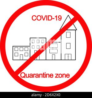 Coronavirus (COVID-19) - Zeichen für die Stadt in der Kantine Zone Stockfoto