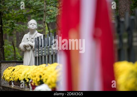 Eines von mindestens 30 Massengräbern von 12.000 bis 14.000 polnischen Intellektuellen (Nationalaktivisten, Lehrer, Priester) aus Kazuby und Pommern, Extermina Stockfoto