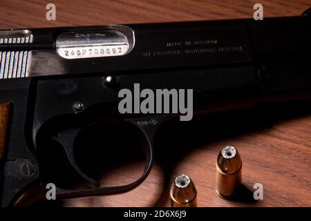 9-mm-Browning mit hoher Leistung Stockfoto