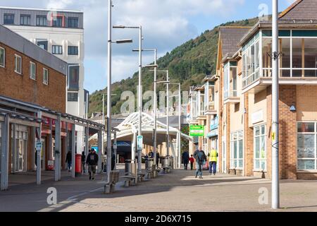 Pedestrianized Station Road, Port Talbot, Neath & Port Talbot County Borough, Wales, Vereinigtes Königreich Stockfoto