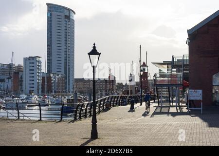 The Tawe Basin, Swansea Marina, Maritime Quarter, Swansea (Abertawe), City and County of Swansea, Wales, Vereinigtes Königreich Stockfoto