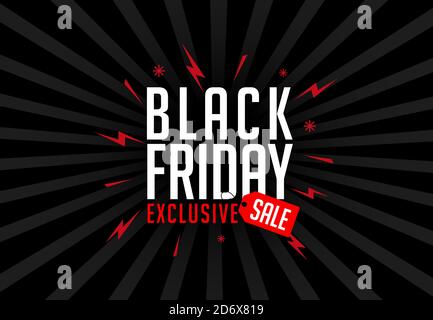 Retro Hintergrund mit Design und Text Black Friday. Für Black Friday Promotion in Plakaten, Flyern, Bannern, Anzeigen. Attraktives und cooles Design Stock Vektor