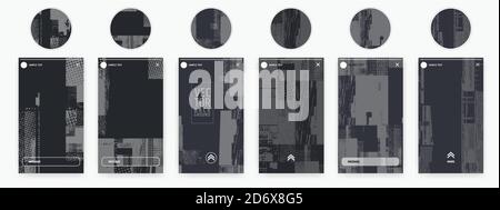 Abstrakte Design-Vorlagen für Social Media Banner. Die Highlights der Geschichte umfassen Symbole. Vektorgrafiken Hintergrund. Stock Vektor