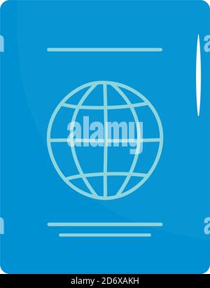 Passport-Symbol auf weißem Hintergrund, flacher Stil, Vektorgrafik Stock Vektor