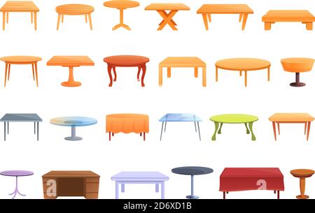Tabelle Symbole gesetzt. Cartoon Satz von Tabelle Vektor-Symbole für Web-Design Stock Vektor