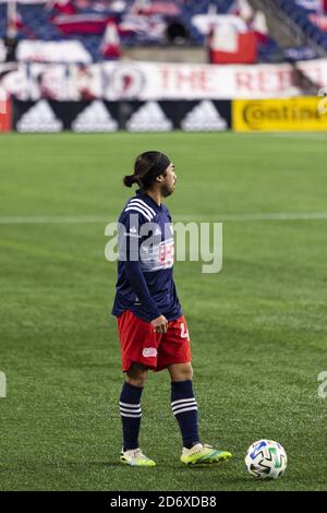 Foxborough, Vereinigte Staaten Von Amerika. Oktober 2020. Lee Nguyen (#42 New England) während des MLS-Matches zwischen New England Revolution und Philadelphia Union im Gillette Stadium in Foxborough, Massachusetts. KEINE KOMMERZIELLE NUTZUNG. Morgan Tencza/SPP Kredit: SPP Sport Pressefoto. /Alamy Live Nachrichten Stockfoto