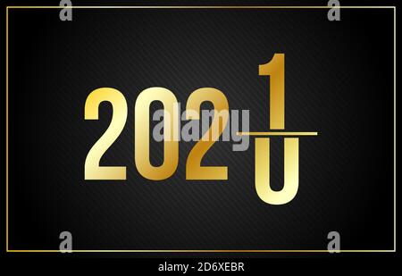 Luxury 2021 Happy New Year Elegantes Design - Vektor-Illustration Von goldenen 2021 Logo-Nummern auf schwarzem Hintergrund - perfekt Typografie für 2021 speichern Stock Vektor