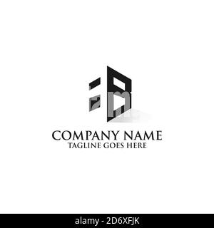 Hexagonal ab Logo Designs Idee mit negativen Raum Vektor Illustration Stock Vektor