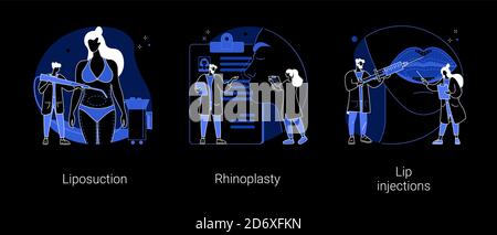 Plastische Chirurgie abstrakte Konzept Vektor Illustrationen. Stock Vektor
