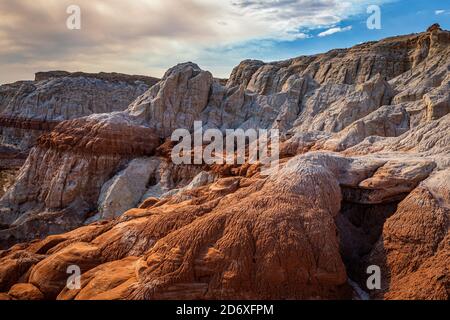 Der Toadhocker Trail führt zu einem Gebiet von Hoodoos und Ausgewogene Felsformationen durch Jahrhunderte der Erosion und ist geschaffen Teil der Grand Staircase-Escala Stockfoto