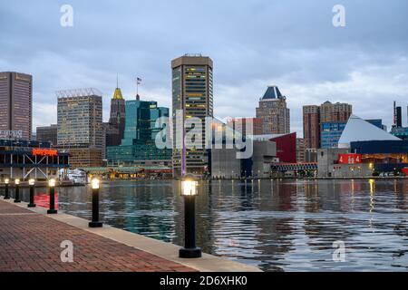 Baltimore, Maryland: Blick auf den Binnenhafen Stockfoto