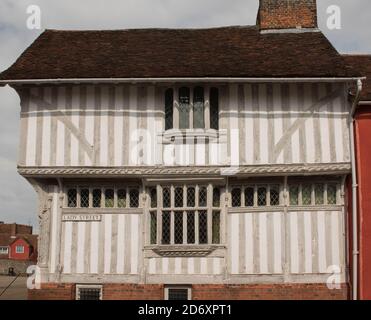 Fachwerk mittelalterliche Guildhall im historischen Dorf Lavenham in Rural Suffolk, England, Großbritannien Stockfoto