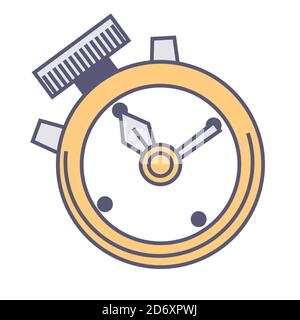 Timer-Uhr mit Griffen, Countdown und Geschwindigkeitsmessung Stock Vektor