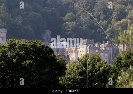 Vorbereitungen sind vor der neuen Serie von "I'm a Celebrity... Hol mich hier raus!' 2020, die im Gwrych Castle in Abergele, Nord Wales, stattfindet. Aufgrund der COVID-Einschränkungen ist es das erste Mal, dass die Show außerhalb Australiens gedreht wurde.mit: Ansicht wo: Abergele, Großbritannien Wann: 18 Sep 2020 Credit: WENN.com Stockfoto