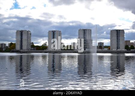 Flache Blöcke in Thamesmead South London Stockfoto