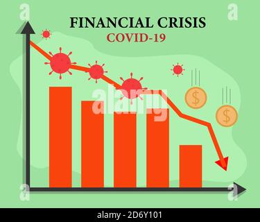 Die Finanzkrise ist aufgrund von Covid-19 ausgefallen Stock Vektor