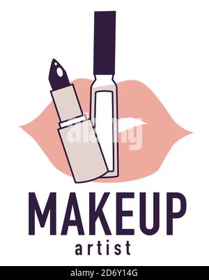 Make-up-Künstler, Schönheitssalon und professionelle Gesichtspflege Stock Vektor