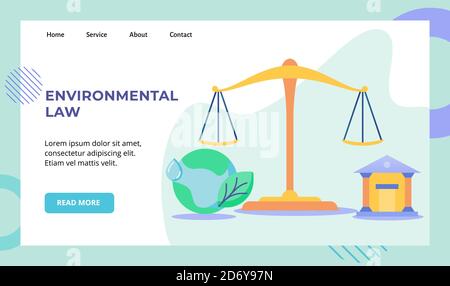 Umweltgesetz gleichen Maßstab Gericht Erde Kampagne für Web-Website Startseite Startseite Landing Page Vorlage Banner mit flachen Stil Vektor Design Stock Vektor