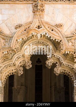 Die unvollendeten Kapellen, Capelas Imperfeitas, im typisch manuelinischen Stil. Das Kloster von Batalha, Mosteiro de Santa Maria da Vitoria, aufgeführt als UNESC Stockfoto