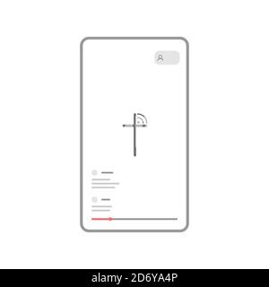 Kirchentreffen live übertragen. Übertragung über Telefon-App Stock Vektor