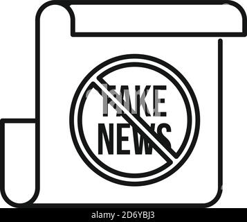 Fake News-Symbol. Umriss Fake News Vektor-Symbol für Web-Design isoliert auf weißem Hintergrund Stock Vektor