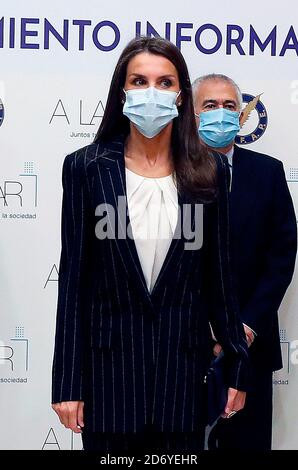 Madrid, Madrid, Spanien. Oktober 2020. Königin Letizia von Spanien nimmt am 20. Oktober 2020 an der 4. Konferenz zur Informationsbehandlung von Behinderungen am Hauptsitz der Madrider Pressevereinigung in Madrid Teil.Quelle: Jack Abuin/ZUMA Wire/Alamy Live News Stockfoto