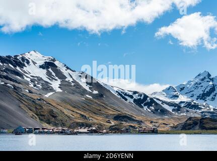 Ruins of Stromness Whaling Station in South Georgia Antarktis, Subantarctica, South Georgia, Oktober Stockfoto