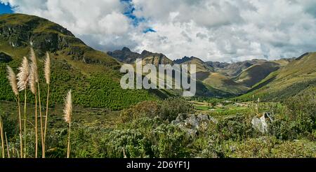 Hügel und Täler Landschaft, El Cajas Nationalpark, Grasland Ökosystem, Ramsar Feuchtgebiet, Highlands, Azuay Provinz, Ecuador, Amerika Stockfoto