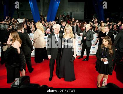 Holly Willoughby und Phillip Schofield kommen bei den National Television Awards im O2 Center im Osten Londons an. Stockfoto