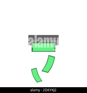GELDAUTOMAT Bankterminal gibt Geld aus. Vektorgrafik Stock Vektor
