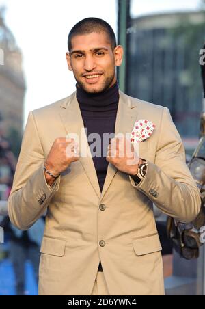 Amir Khan bei der Premiere von Real Steel auf dem Leicester Square im Zentrum von London. Stockfoto