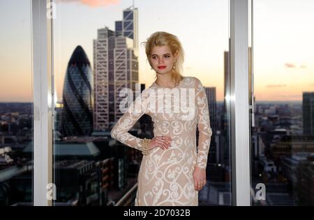 Pixie Geldof Teilnahme an der Jonathan Saunders Fashion Show, die im Broadgate Tower im Rahmen der London Fashion Week stattfand. Stockfoto