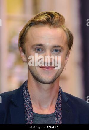 Tom Felton auf der Warner Brothers Studio Tour: The Making of Harry Potter, in Hertfordshire. Stockfoto