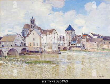 Alfred Sisley, Le Pont de Moret, Landschaftsmalerei, 1888 Stockfoto