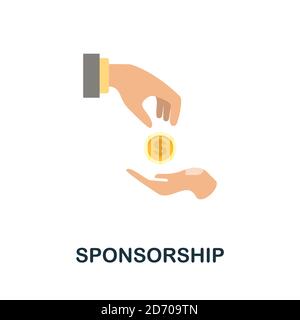 Sponsoring-Symbol. Einfaches Element aus der Sammlung von Geschäftswachstum. Creative Sponsoring Symbol für Web-Design, Vorlagen, Infografiken und vieles mehr Stock Vektor